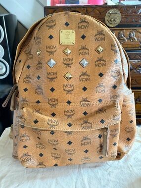 Authentic MCM Cognac Backpack